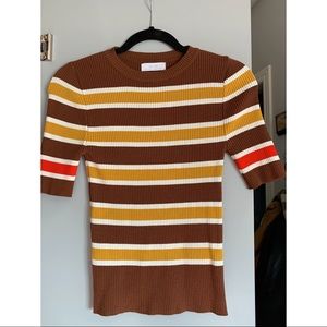 OAK + FORT short sleeve knit top